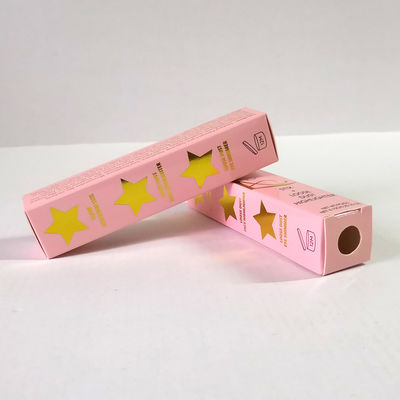 กล่องกระดาษเครื่องสำอาง CMYK Hot Stamping, บรรจุภัณฑ์กล่องลิปสติกแบบพับได้