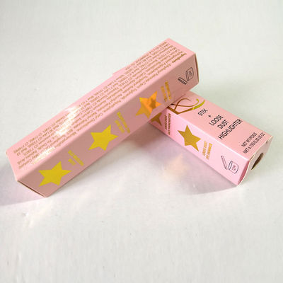 กล่องกระดาษเครื่องสำอาง CMYK Hot Stamping, บรรจุภัณฑ์กล่องลิปสติกแบบพับได้
