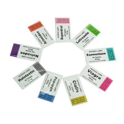 กาวที่แข็งแรง 25x60mm โฮโลแกรม 10ml Vial Labels สำหรับ Primobolan 100mg / Ml