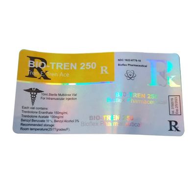 กาวตนเองสีเงินเคลือบเงาลามิเนต 10ml Vial Labels 30mm Widthmm