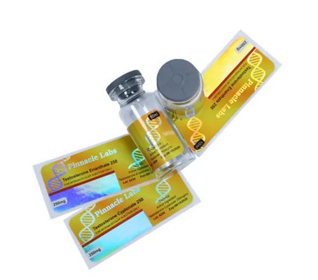OEM เคลือบเงา 10ml Vial Labels โฮโลแกรมความปลอดภัยสำหรับยา