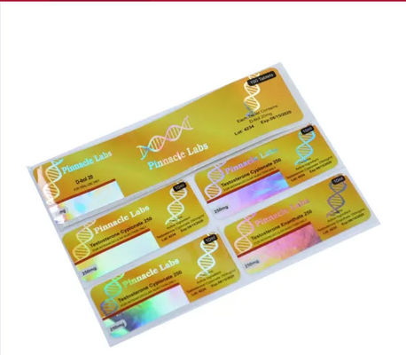 OEM เคลือบเงา 10ml Vial Labels โฮโลแกรมความปลอดภัยสำหรับยา
