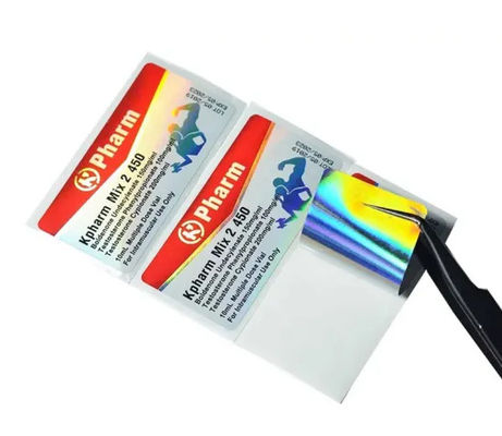 OEM เคลือบเงา 10ml Vial Labels โฮโลแกรมความปลอดภัยสำหรับยา