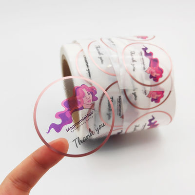 สติกเกอร์ไวนิล PVC ใสป้องกันรังสีอัลตราไวโอเลต OEM พร้อมปั๊มฟอยล์สีทองกุหลาบ Rose