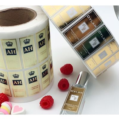 สติ๊กเกอร์ไวนิล PVC ขนาด 4x6 ซม. ตกแต่งฟอยล์สีทองสำหรับขวดน้ำหอม
