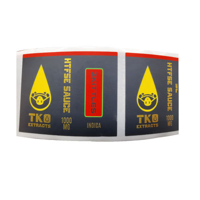 RoHS 70 มม. ความกว้างฟอยล์ทองสติกเกอร์ที่กำหนดเองสำหรับขวดหยด 10ml