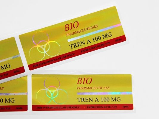 การพิมพ์ฟอยล์สีทอง ISO ฉลากขวดขนาด 10 มล. กาวเหนียวเหนียวสำหรับ Trenbolone Acetate