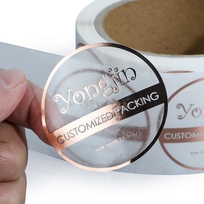 BOPP Hot Stamping สติ๊กเกอร์ฟอยล์สีทอง, สติ๊กเกอร์ใสฟอยล์สีทอง OEM