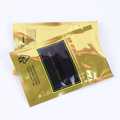 การพิมพ์สีดำแบบกำหนดเองสีทองเมทัลลิกเคลือบลามิเนต Mylar กระเป๋าสำหรับแคปซูลยา