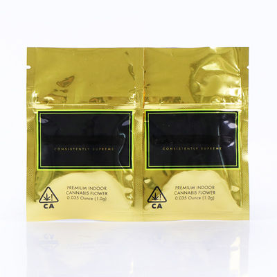 การพิมพ์สีดำแบบกำหนดเองสีทองเมทัลลิกเคลือบลามิเนต Mylar กระเป๋าสำหรับแคปซูลยา