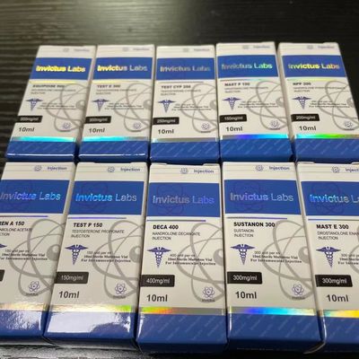 ฟอยล์โฮโลแกรมสีเงิน 10ml 20ml กล่องบรรจุภัณฑ์ Steriod พร้อมฟิล์มกลอสสดใส