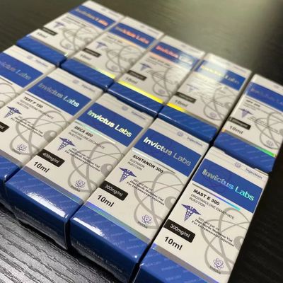 ฟอยล์โฮโลแกรมสีเงิน 10ml 20ml กล่องบรรจุภัณฑ์ Steriod พร้อมฟิล์มกลอสสดใส